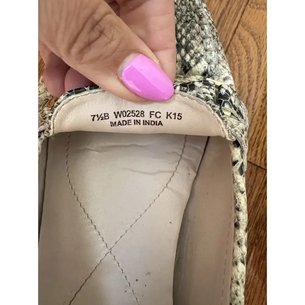 Cole Haan Women’s Snakeskin Driving Loafers Size 7.5